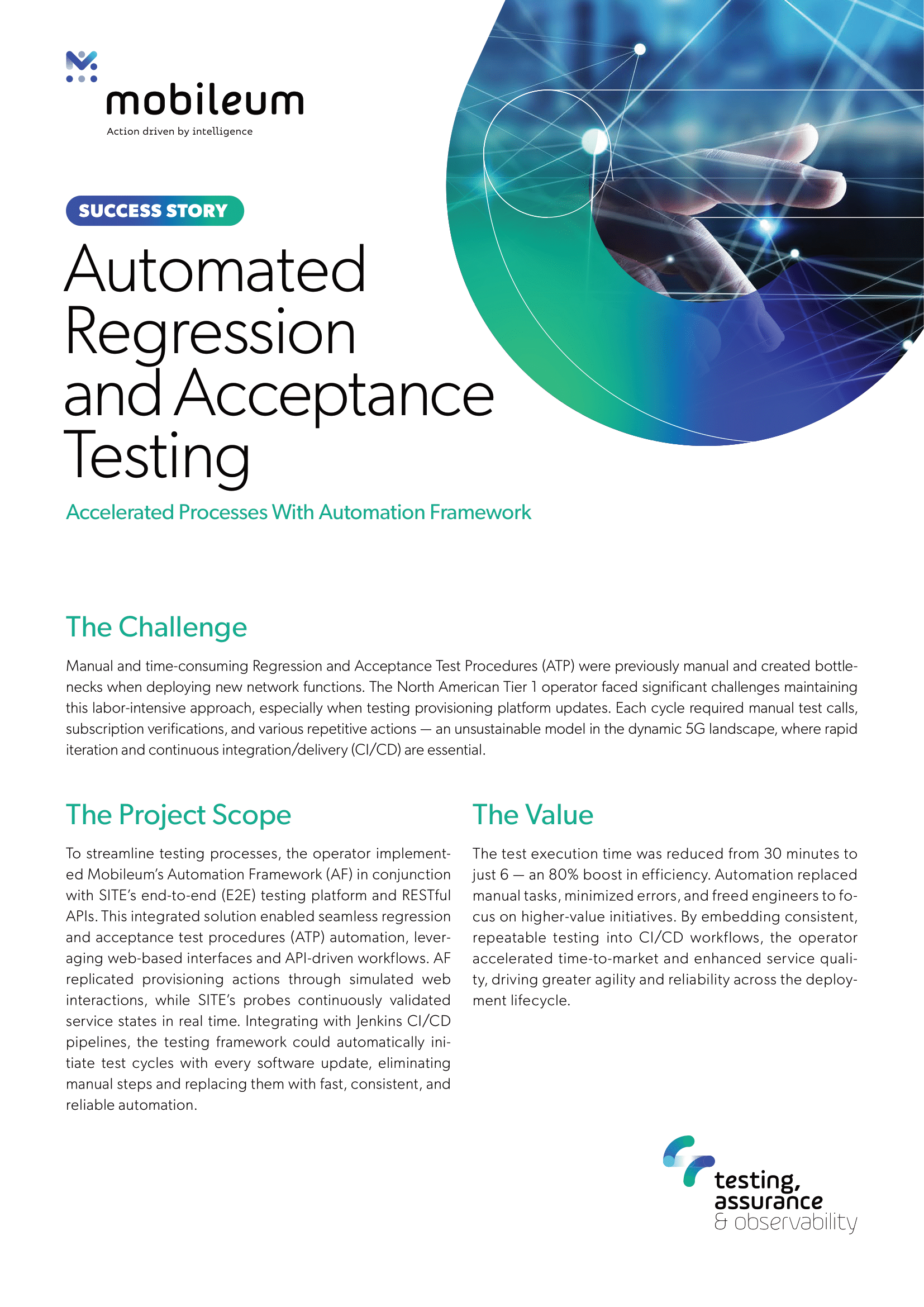 Mobileum - Case Study - Automated Regression and Acceptance Testing-1