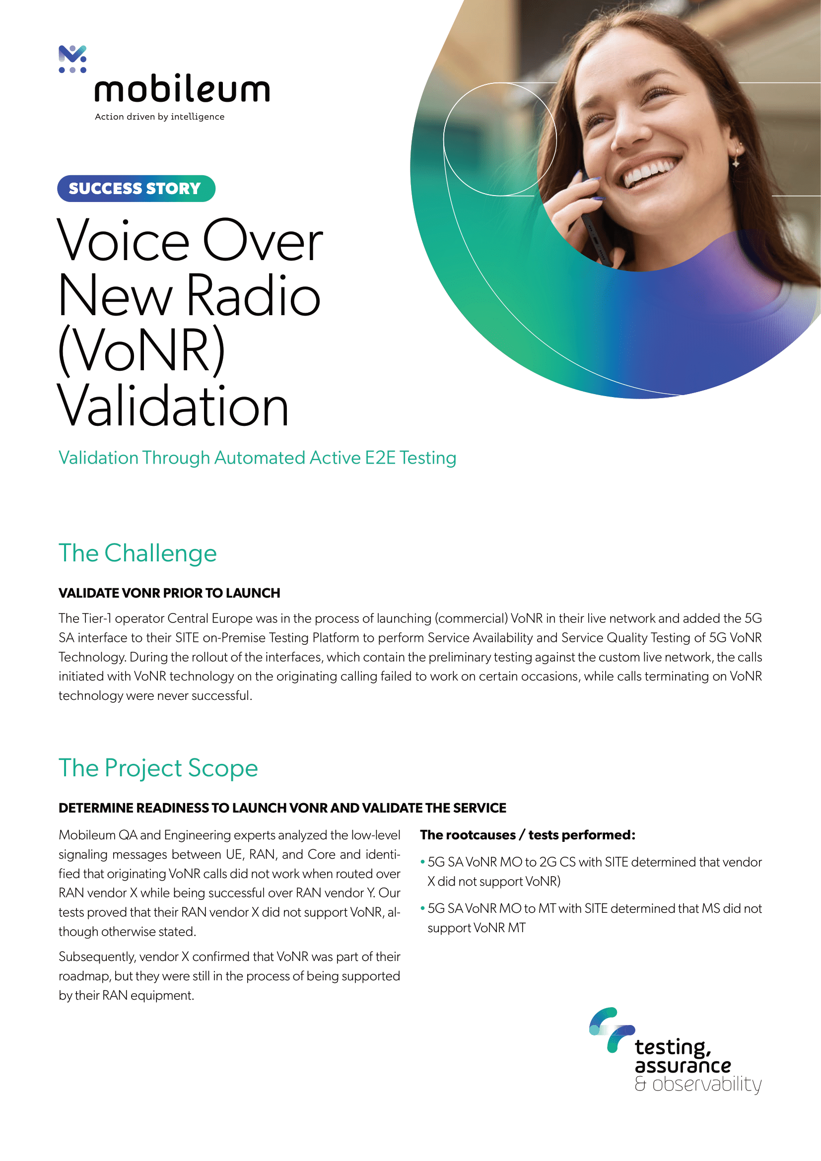 Mobileum - Case Study - Voice Over New Radio (VoNR) Validation-1