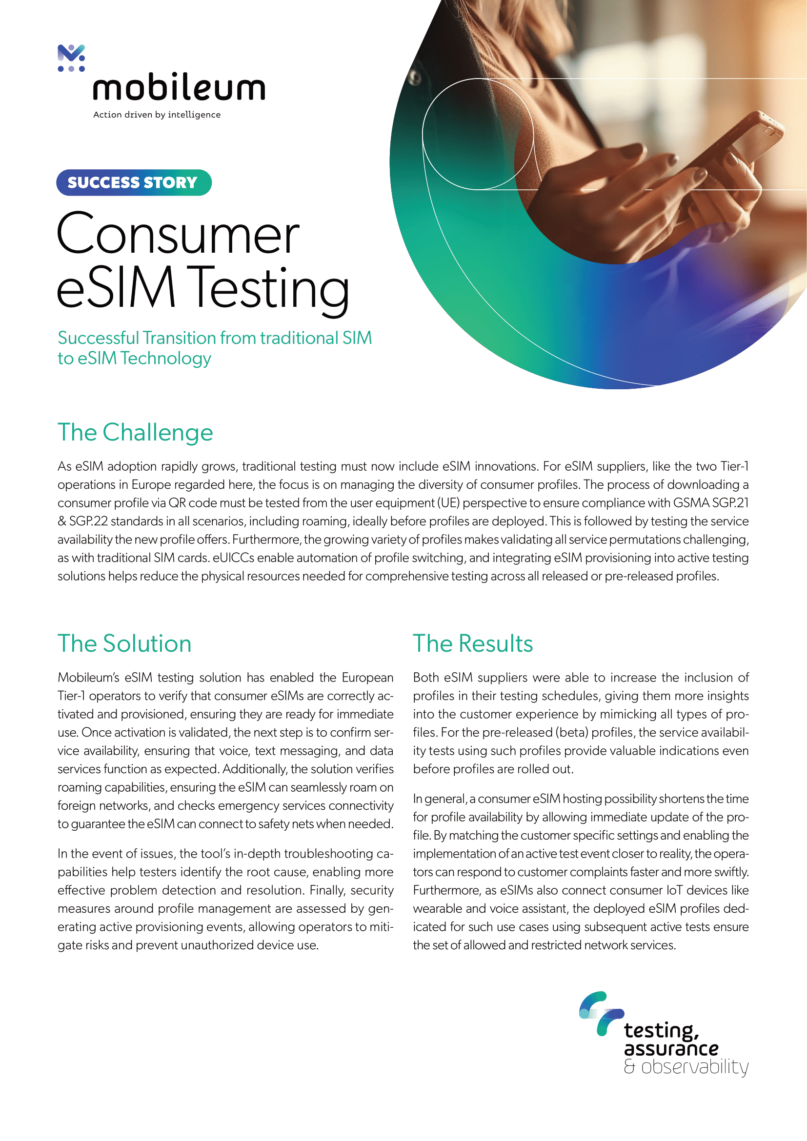 Mobileum - Consumer eSIM Testing Success Story